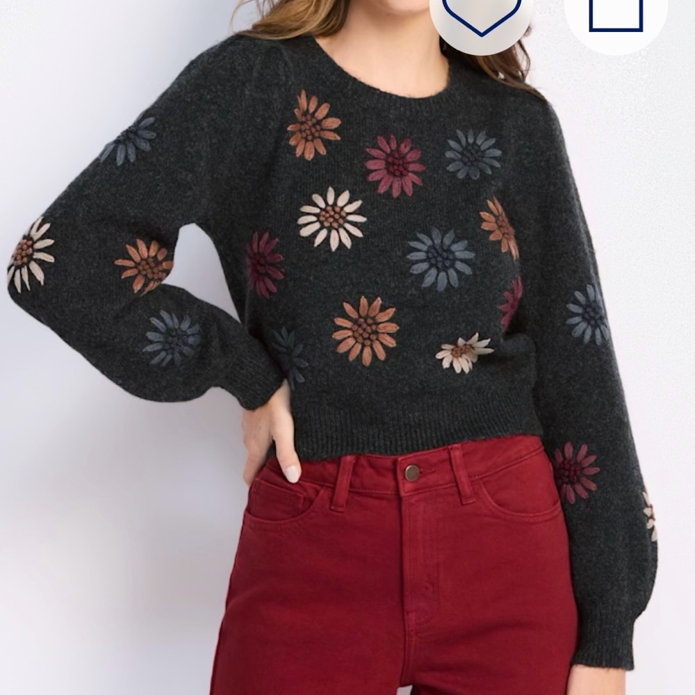 Saltwater LUXE Floral Sweater - Charcoal